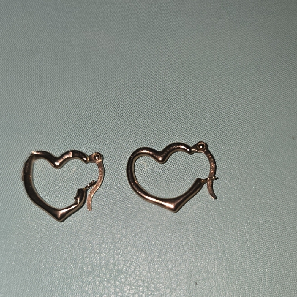 Gold Heart-Shaped Earrings